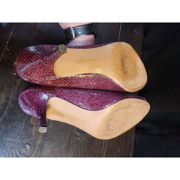 Nine West Orissa Purple Snakeprint Peep-toe heels/Sz. 10M - Picture 7 of 9